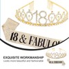 TOYANDONA Golden Rhinestone 18th Birthday Crown & Sash Set for