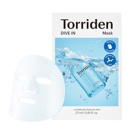 Torriden DIVE IN Hyaluronic Acid Facial Mask (10 sheets)  Deep Hydration Korean Face Sheet Mask  Panthenol  Allantoin  Korean Skincare Mask