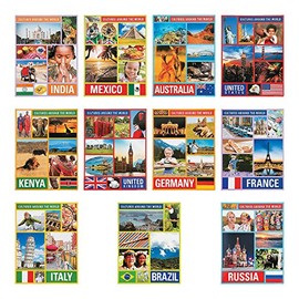 Fun Express Cultures Around The World Learning Chart - 12 Pieces - Diversity and Multicultural Educational and Classroom Decor