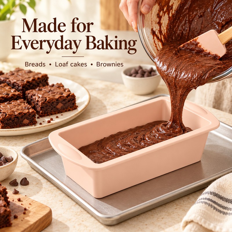 Silicone Baking Molds NonStick Rectangle Cake Pans Mini Loaf Pan