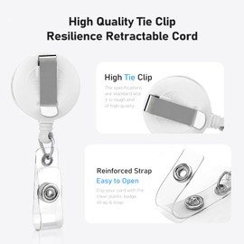 2Pcs Flower Badge Reels with Vertical Clear Plastic ID Card Holders (2.5" x 3.7") Retractable Name Tag ID Clip Holder Nursing Student RN Pediatric Teacher Office Work Accessories 3