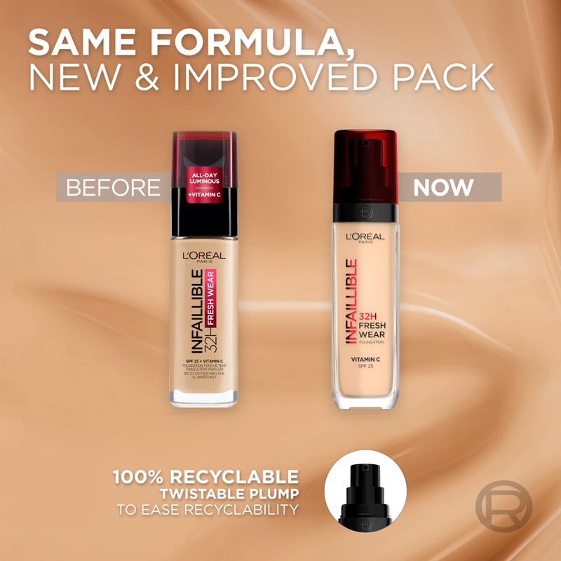 L'Oréal Paris Liquid Foundation, Full Coverage, Lasting Wear, With Vitamin