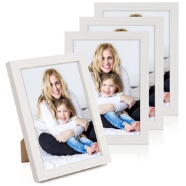 WenYa 5x7 White Photo Frames, 4 Pack 7x5 Picture Frames Tabletop Horizontal Vertical Picture Frames for Family Pictures 4x6 with Mat or 5x7 without Mat