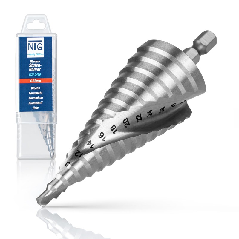 NTG HSS Step Drill Bit Diameter 4-32 mm - Peeling