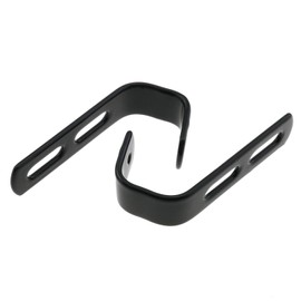 Maxmoral 2PCS Double Layer Slanted Bed Ladder Hooks PVC Coated Stainless Steel Iron Bed Brackets Heavy Duty RV Mounting Brackets Rubber Coated J Shaped Metal Hooks Includes Screws 32x32x72mm Black
