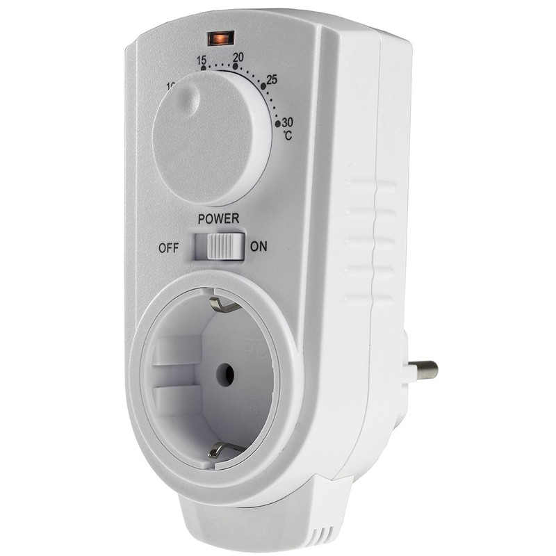 Socket Thermostat, Max. 3500 W, On/Off/Auto, 230 V for Heating