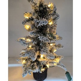 Holiday Time 24 inch Flocked Pre-Lit Christmas Tree Frosted