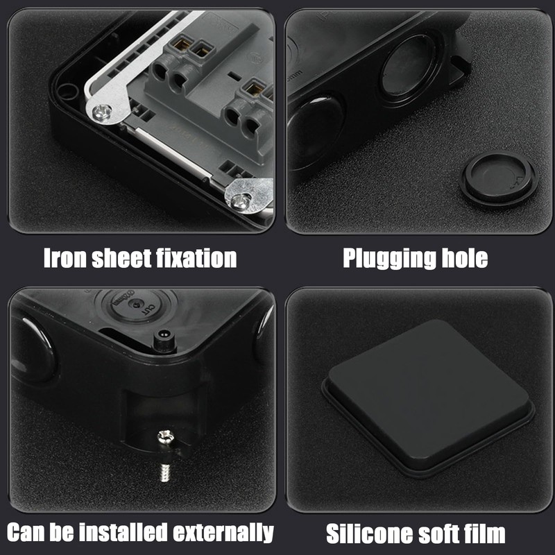 SPORWAY Surface-Mounted Switch, Waterproof, Wet Room Switch, Surface-Mounted, IP66 Waterproof