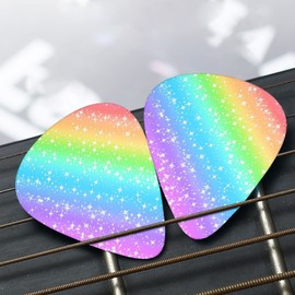 Rainbow Unicorn Guitar Picks for Kids Guitar Plectrums for Acoustic Guitar Bass Electric Guitar Pick for Girls 12 Pack Includes Thin Medium Heavy Gauges