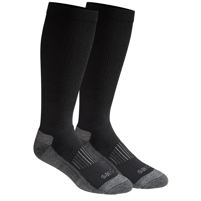 Dickies Men's Light Comfort Compression Over-The-Calf Socks, Black (2 Pairs),