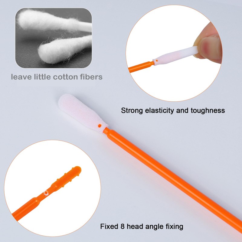 Wellgler's 3.65'' Lint Free Foam Cleaning Swabs,Multi-Purpose Detailing Foam Tip