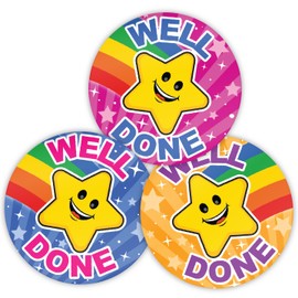 Stone Melon School Reward Stickers 144 Well Done Star Stickers 30mm Round Awards Nursery Teachers Parents Children Kids
