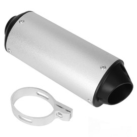 CMIYETO 38mm Exhaust Silencer Muffler Pipe & Clamp Motorcycle for 50cc 70cc 90cc 110cc 125cc 150cc 160cc for Honda Yamaha Kawasaki Taotao Sport-B Pit Bike Dirt Bike 4 Wheeler ATV Quad Motocross Silver