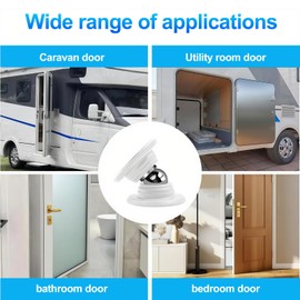 White RV Magnetic Door Holder Set (2 Pcs) – Super Easy to Install on Campers & Trailers, Features Strong Magnetism to Reliably Keep Doors Open, Perfect Accessory for Tidy & Functional RV Living Spaces