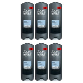 Dove Men Care Body & Face Wash, Cool Fresh - 13.5 Fl Oz / 400 mL X 6 Pack Case, Made in Germany