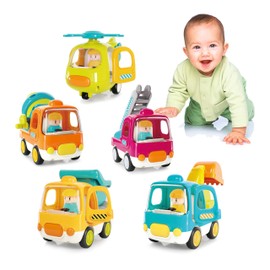 ROHSCE Baby Construction Vehicles Toy Set – Friction Powered Cars for Toddlers Ages 1 2 3 – Includes Excavator, Dump Truck, and Cement Mixer – Durable Push and Go Toys for Boys and Girls
