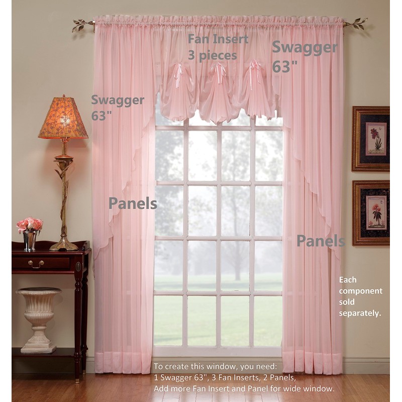 Today's Curtain Emelia Original Voile Panel 63", White, 60"W x