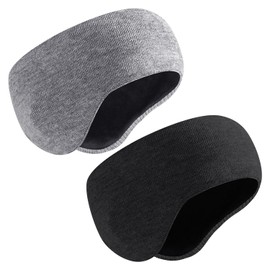 HDGSAFD Pack of 2 Ear Protection Headbands, Velvet Warm Headbands in Winter, Cold Ear Warmers Outdoor, Simple Headbands, Warm Earmuffs, black