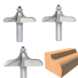 Akylin 3Pcs Ogee Table Edge Router Bit Set,1/2 Inch Shank,Cutting Depth 1",1-1/8",1-1/4" Ogee Traditional Ogee Edge Cutters, Carbide Tipped 2 Flute, for Wood Profiling,Molding,Edging