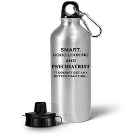 Gifts for Smart Good Looking Psychiatrist Water Bottle Tumbler Portable Drinkware - Psychiatry Office Psychiatric Clinic Osteopathic Psychotherapist Funny Cute Gag Appreciation Idea - Get Better