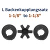 uxcell 1-1/8" to 1-1/8" L095 Flexible 3-Piece L-Jaw Coupling Coupler