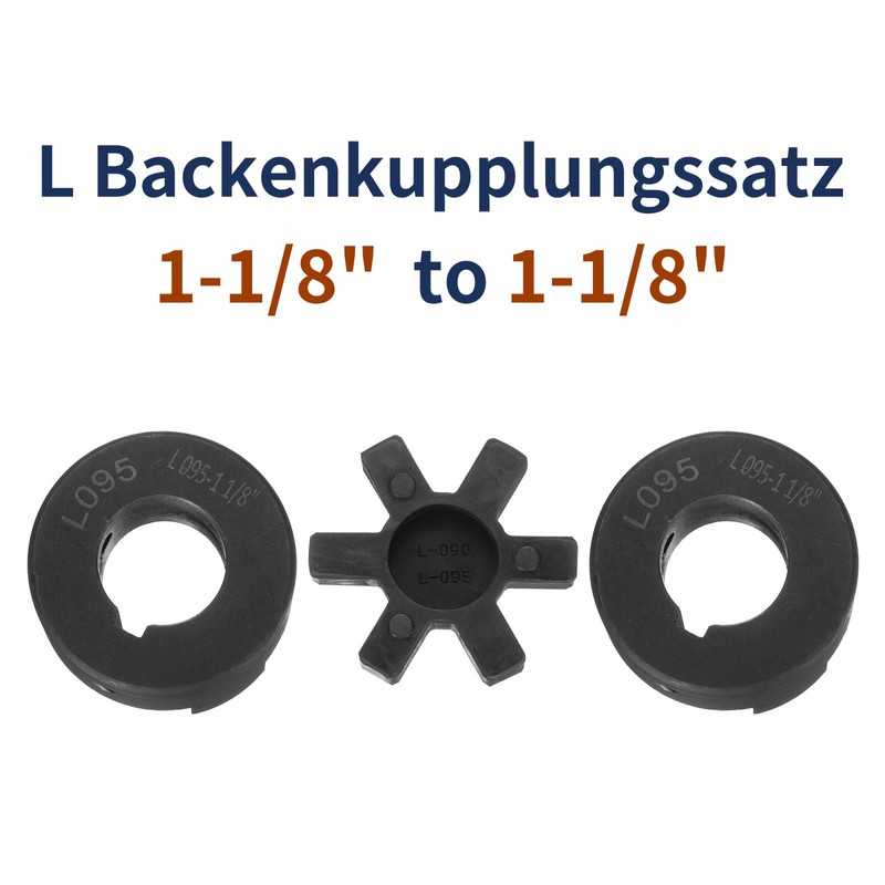 uxcell 1-1/8" to 1-1/8" L095 Flexible 3-Piece L-Jaw Coupling Coupler