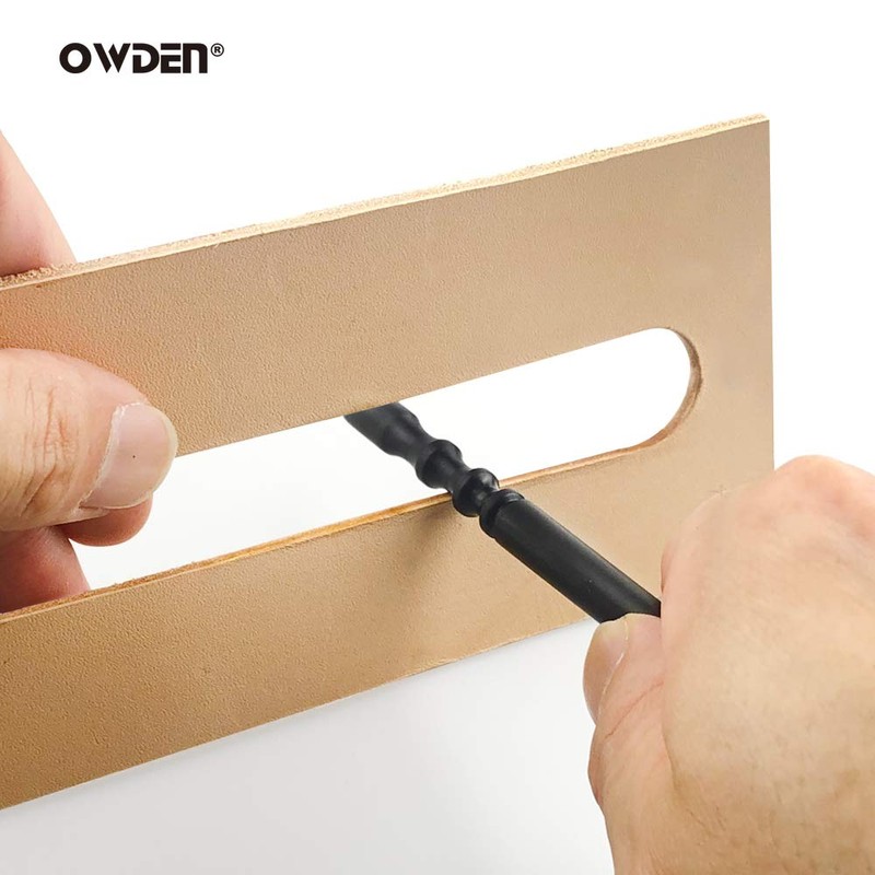 OWDEN Professional 2Pcs.Leather Edge Burnisher Ebony Wood Edge Slicker Leather