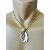 Hawaiian Hand Carved Tattooed Bone Fish Hook Necklace w/Khaki Cord.
