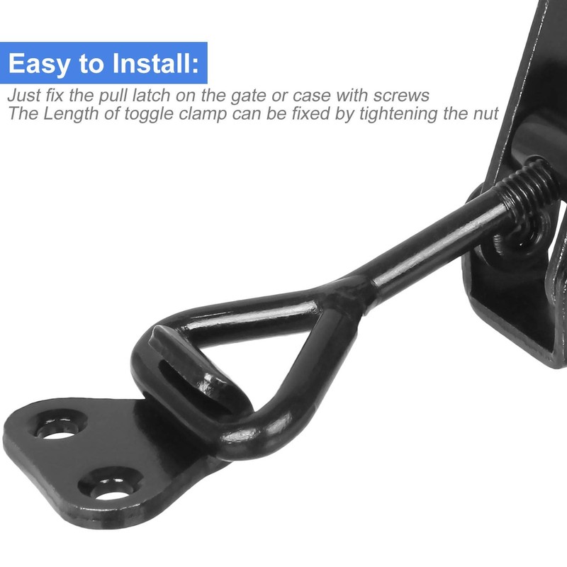 Black Toggle Latch Clamp, 6Pcs Heavy Duty Adjustable Toggle Clamp,