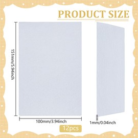 FINGERINSPIRE 12 Sheet Stiff Stuff Beading Foundation White 5.9x3.93inch Rectangle Bead DIY Craft Fabric Embroidery Needle Felt for Bead & Stitch Embroidery Bead Sewing Accessories