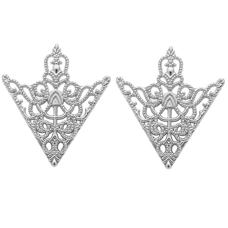 J's Select Fashion Accessory, Antique Steampunk Collar Chip, Silver, Silver