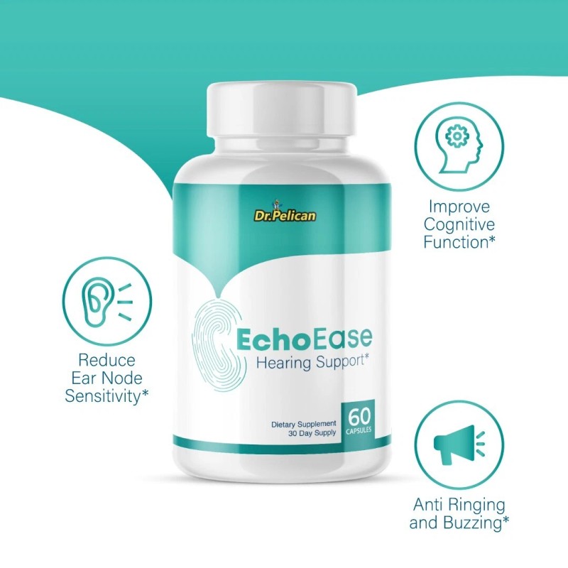 Pelican Vitamins EchoEase- Hearing Support- 60 Capsules