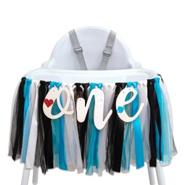 ZAIBIANHAO Alice in Wonderland One High Chair Banner - Princess Onederland Decor for First Birthday,One Highchair Banner Tea Party Supplies for Girls (red heart banner)