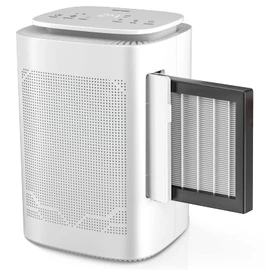 Dehumidifier and Air Purifier Combo,HEPA H13 Filter and Negative Air Ion Function,54oz(1600ML) Water Tank with Drain Hose,24hrs Auto-Off Timer,Idea for Bedroom,Bathroom,Closet,RV