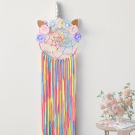 Dream Catcher, 80CM/31IN Dream Catcher Girls Hanging Decoration, Colorful Handcraft Gifts, Suitable for Living Room, School Wall Decoration, Children's Bedroom (Colorful pink)