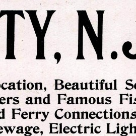 OCEAN CITY New Jersey MAP circa 1903 Vintage Reprint Poster Print JERSEY SHORE