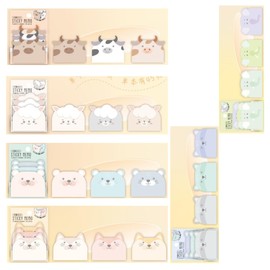 MINGSEECESS 6 Packs Cute Animal Cartoon Sticky Notes Self-Stick Memo Pad Sets for Pet Lovers Women Girls