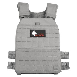 WOLF TACTICAL Adjustable Weighted Vest – WODs, Strength and Endurance Training, Fitness Workouts, Running (Gray)