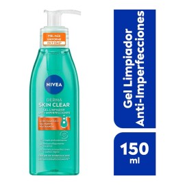 Nivea Derma Skin Clear Gel Limpiador Anti-Imperfecciones 150 ml Piel Grasa Día y Noche