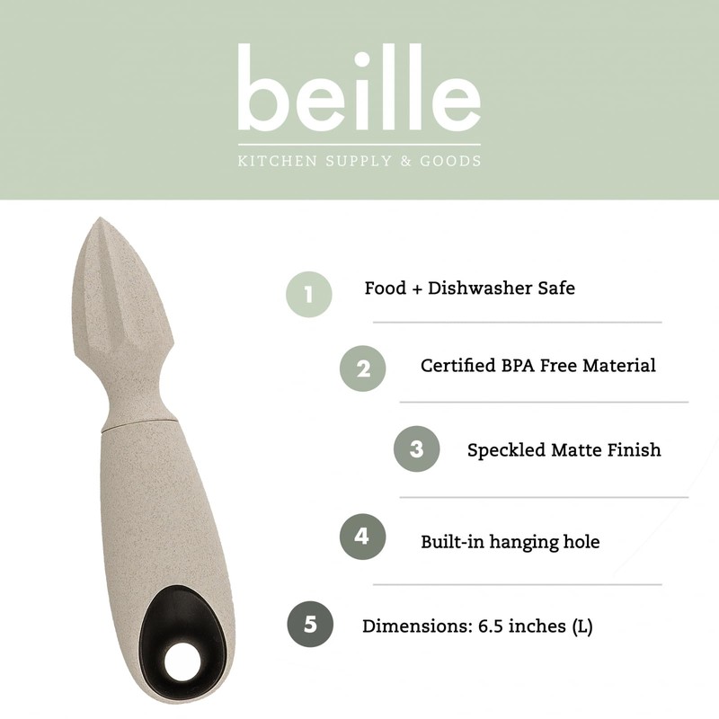 Beille Handheld Lemon Squeezer Citrus Reamer Wheat Straw Kitchen Gadgets,