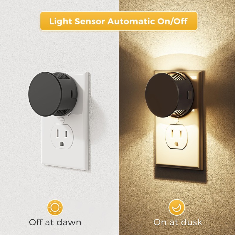 L LOHAS LED Night Lights Plug into Wall,[2-Pack] Plug in