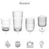 Abode Homewares Beaded Stacking Goblet, Indoor/Outdoor, Clear, 14.8 oz., Set