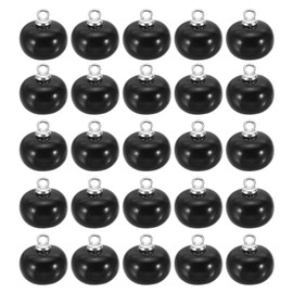 PATIKIL 10 mm Pearl Buttons, 100 Pieces Chubby Buttons, Large Button, Handmade Clasp, White Faux Pearl with Shaft for Crafts, Sewing, Clothing, Silver Black