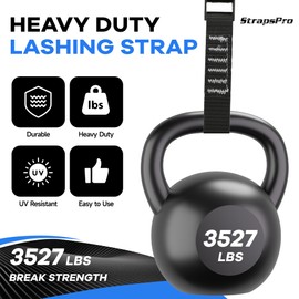 Cinch Strap, 6ft x 1 Inch Wide Lashing Straps with Buckles Adjustable Cam Straps, 1763lbs Heavy Duty Quick Pull Release Utility Nylon Black Cargo Tie Down Straps for Kayak Trucks Trailer Box, 12 Pack