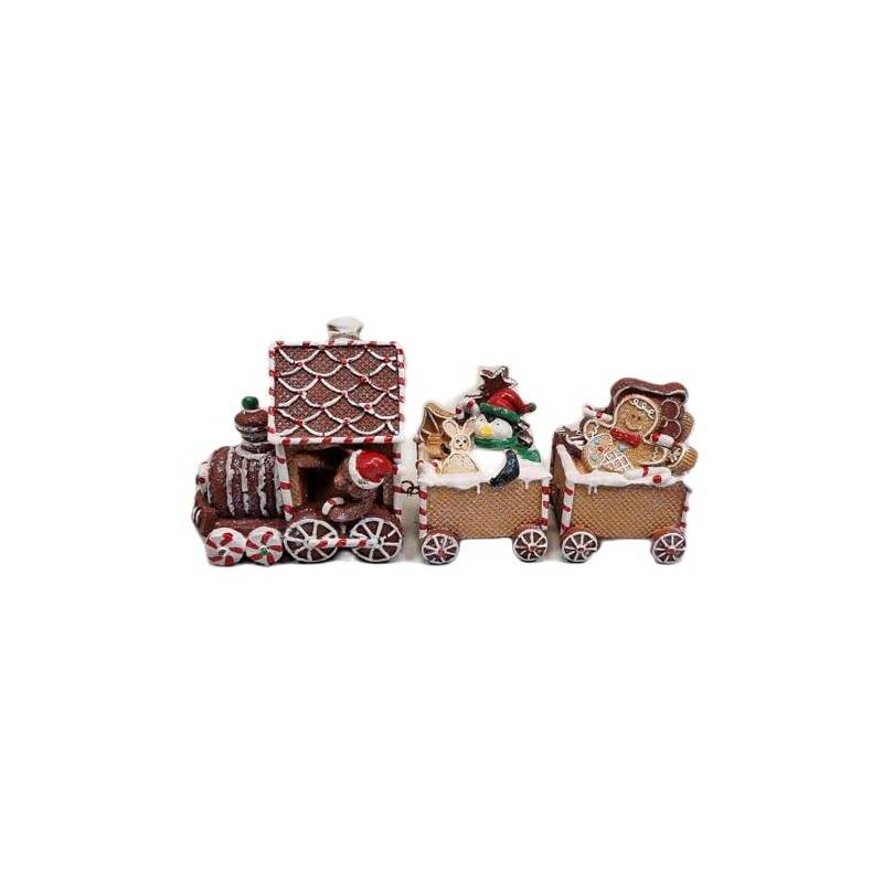 Fachhandel Plus Decorative Figurine Christmas Train Gingerbread Look Christmas Classic