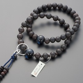 Butsudanya Takita Shoten Buddhist Beads Jodo Buddhist Buddhist Buddhist Beads for Men [Men] Banded Ebony (Glossed), Blue Tiger Eye Stone Tailor, Santhousand Pure Land, 9 inches (Pure Silk Buddhist Buddhist Buddhist Beads), Kyoto Prayer Beads, Two-wheel B