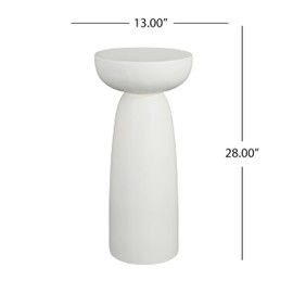 GDFStudio 28" Pedestal Column Plant Stand,Indoor Outdoor Lightweight Concrete Side Table,Sculptures Decor Display Stand for Plants,No Assembly Required,Handmade Pedestal for Entryway, Garden, Patio