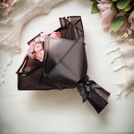 LINGAIXINYUE 20 Sheets 22.8x22.8 Inch Flower Wrapping Paper - Waterproof Floral Bouquet Wrapping Paper, Florist Supplies Packaging Paper for Wedding Birthday Gift DIY(Translucent Black)