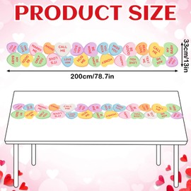 SmoothNovelty Valentines Day Table Runner 13 x 78 Inch Candy Heart Love Table Runner Sweetest Day Valentines Tablecloth Sweet Table Runner Dining Centerpiece Table Decoration for Kitchen Dining Table