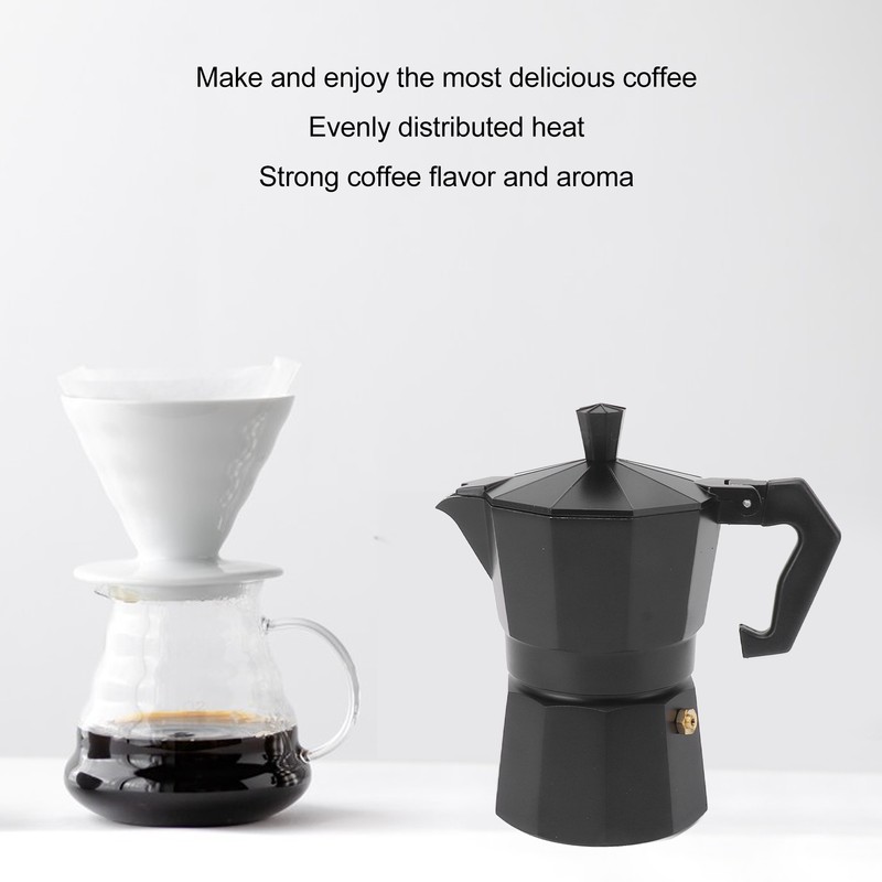 Stovetop Moka Pot Italian Hand Brewed Coffee Maker Aluminum Alloy